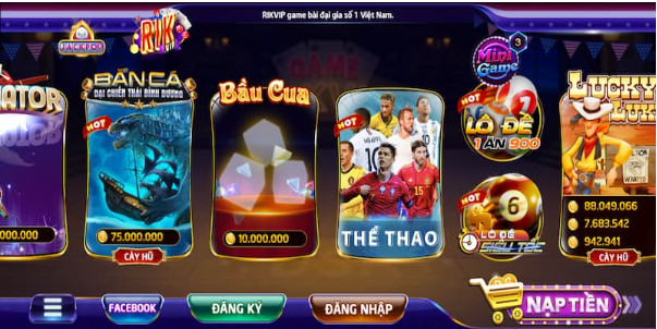 Hệ thống game đa dạng hấp dẫn