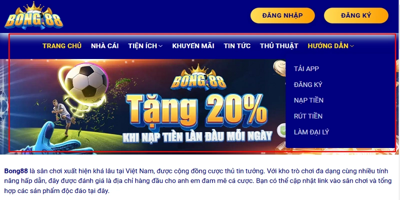 Bong88 có giao diện thân thiện